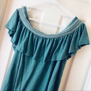 Handmade Teal Striped Blouse